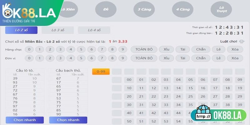 Lô Bạch Thủ OK88 Cơ Hội Dự Thưởng Minh Bạch Hấp Dẫn 2 Lựa chọn số may mắn theo dữ liệu thống kê